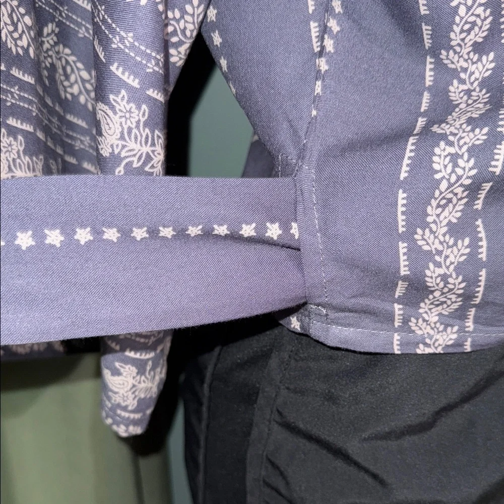 Japna Navy Patterned Wrap Blouse - Picture 3 of 4